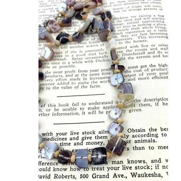 Natural Shell Square Beaded Necklace 18" Assorted Seashell - Picture 13 of 15